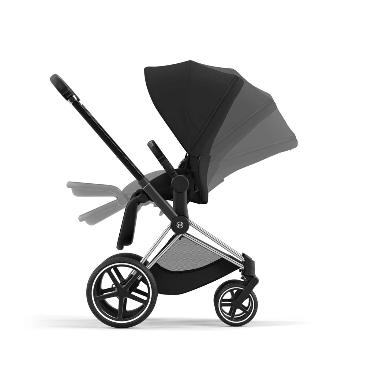 Cybex Priam 4 Stroller - Chrome Black / Sepia Black - Smooth Ride on Any Terrain