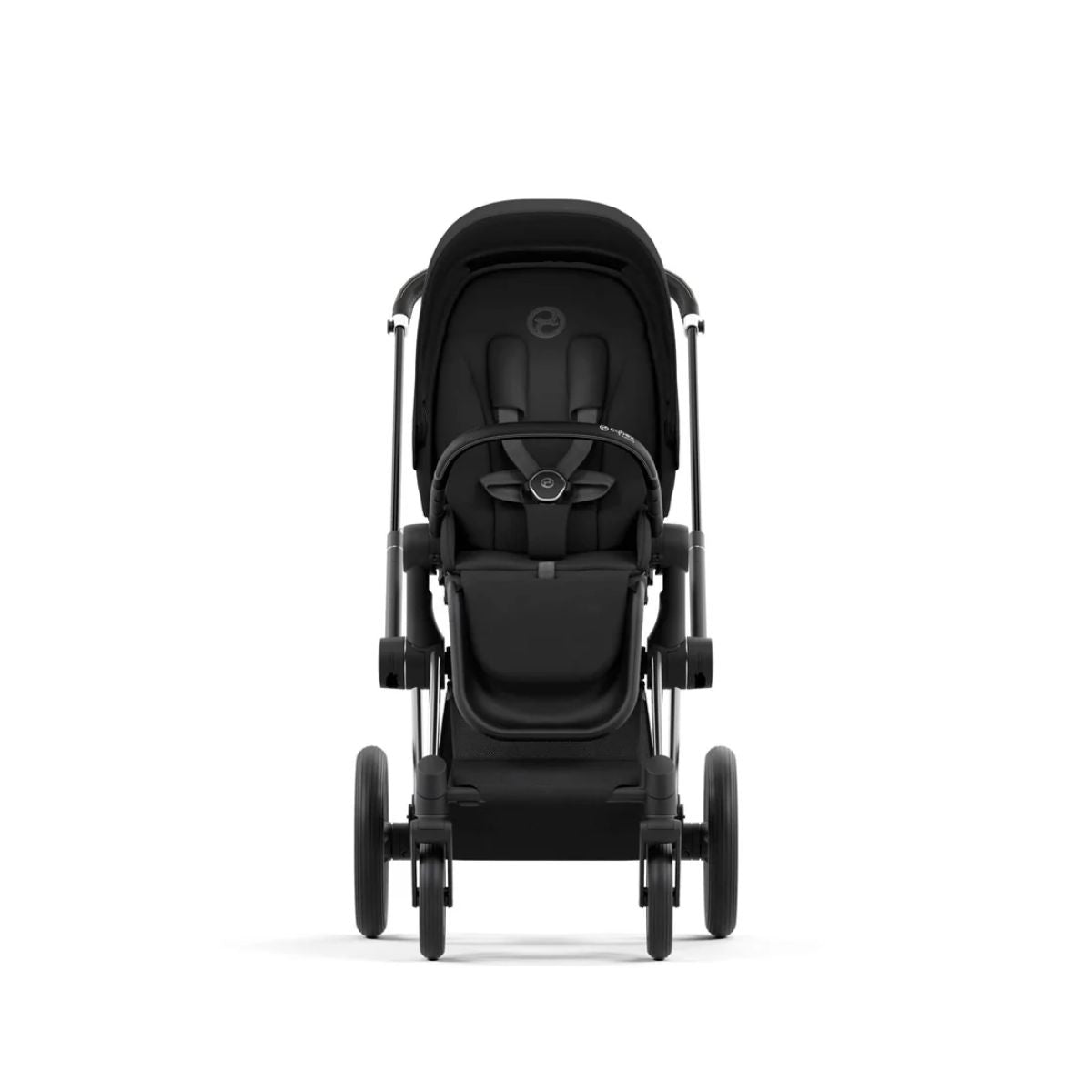 Cybex Priam 4 Stroller - Chrome Black / Sepia Black - One Pull Harness System