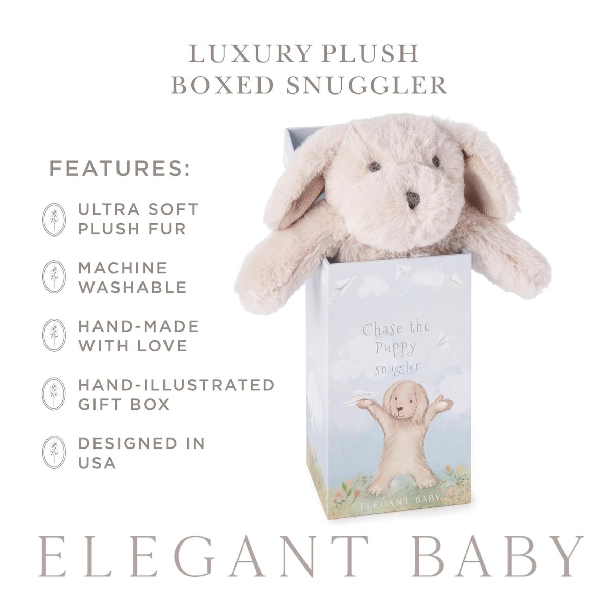 Elegant Baby Chase the Puppy Snuggler Plush Security Blanket w/ Gift Box - Practical and Gift Ready