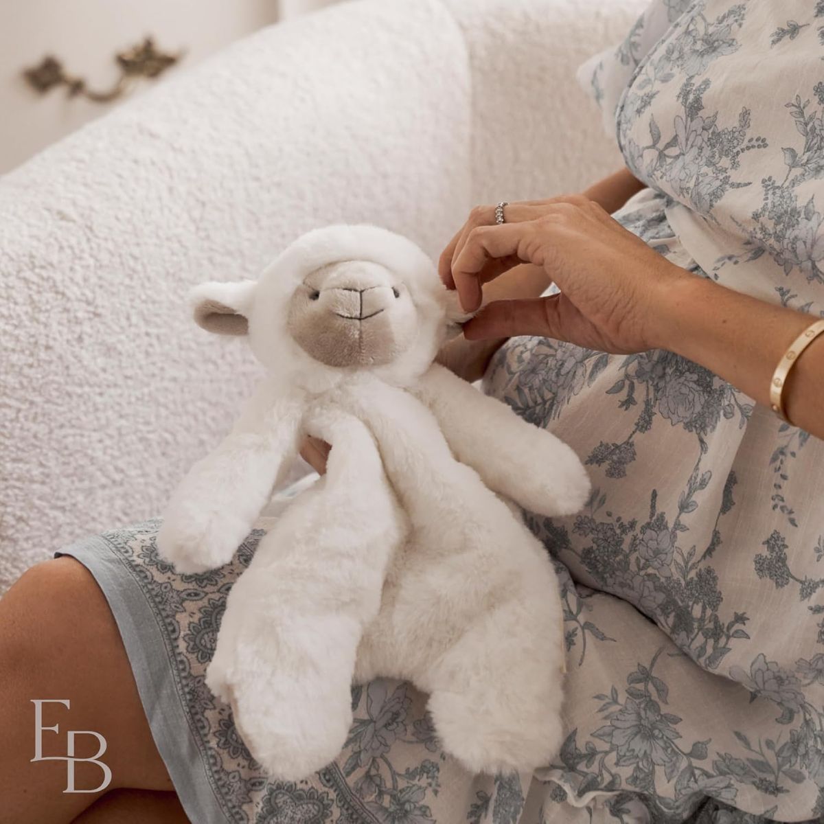 Elegant Baby Cottonball the Lamb Snuggler Plush Security Blanket w/ Gift Box - Provides Security and Relaxation