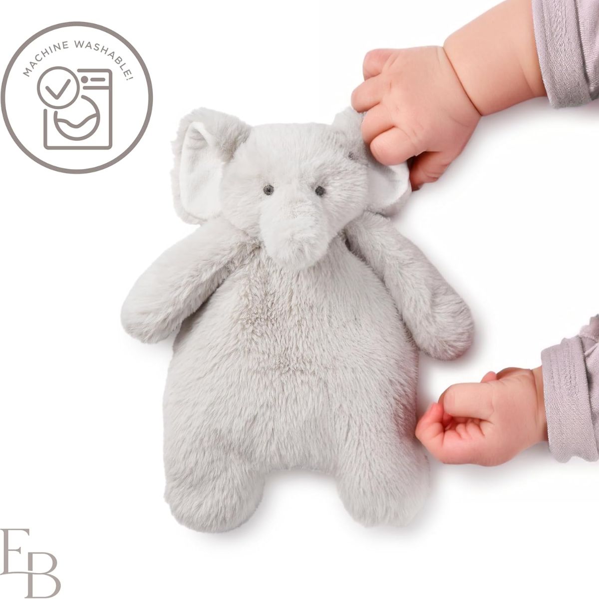 Elegant Baby Lucky the Elephant Snuggler Plush Security Blanket w/ Gift Box - Perfect for Little Hands to Hold