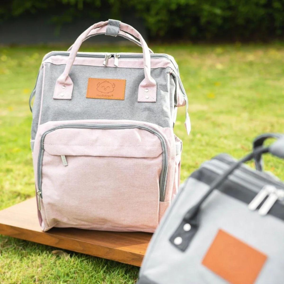 KeaBabies Original Diaper Bag Backpack - Classic Grey - Durable and Water Resistant Material