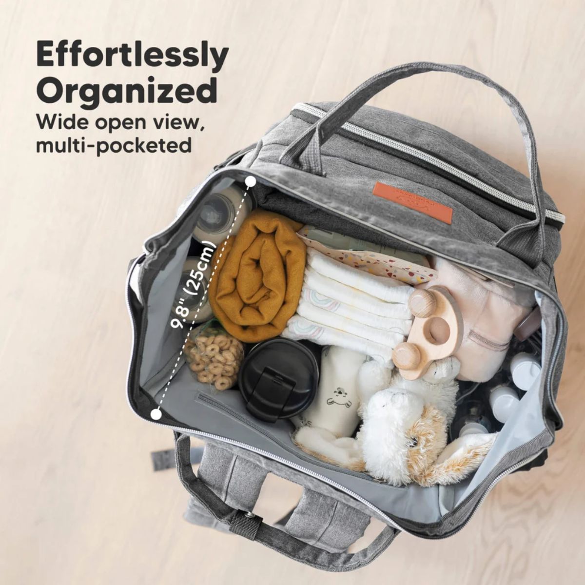 KeaBabies Original Diaper Bag Backpack - Classic Grey - Smart Organization for Daily Essentials
