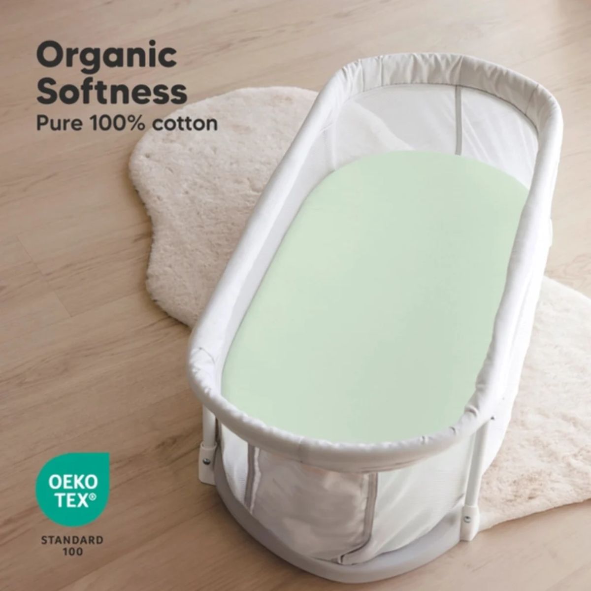 KeaBabies Soothe 2-Pack Fitted Bassinet Sheets Universal - Sage - Breathable for Better Sleep